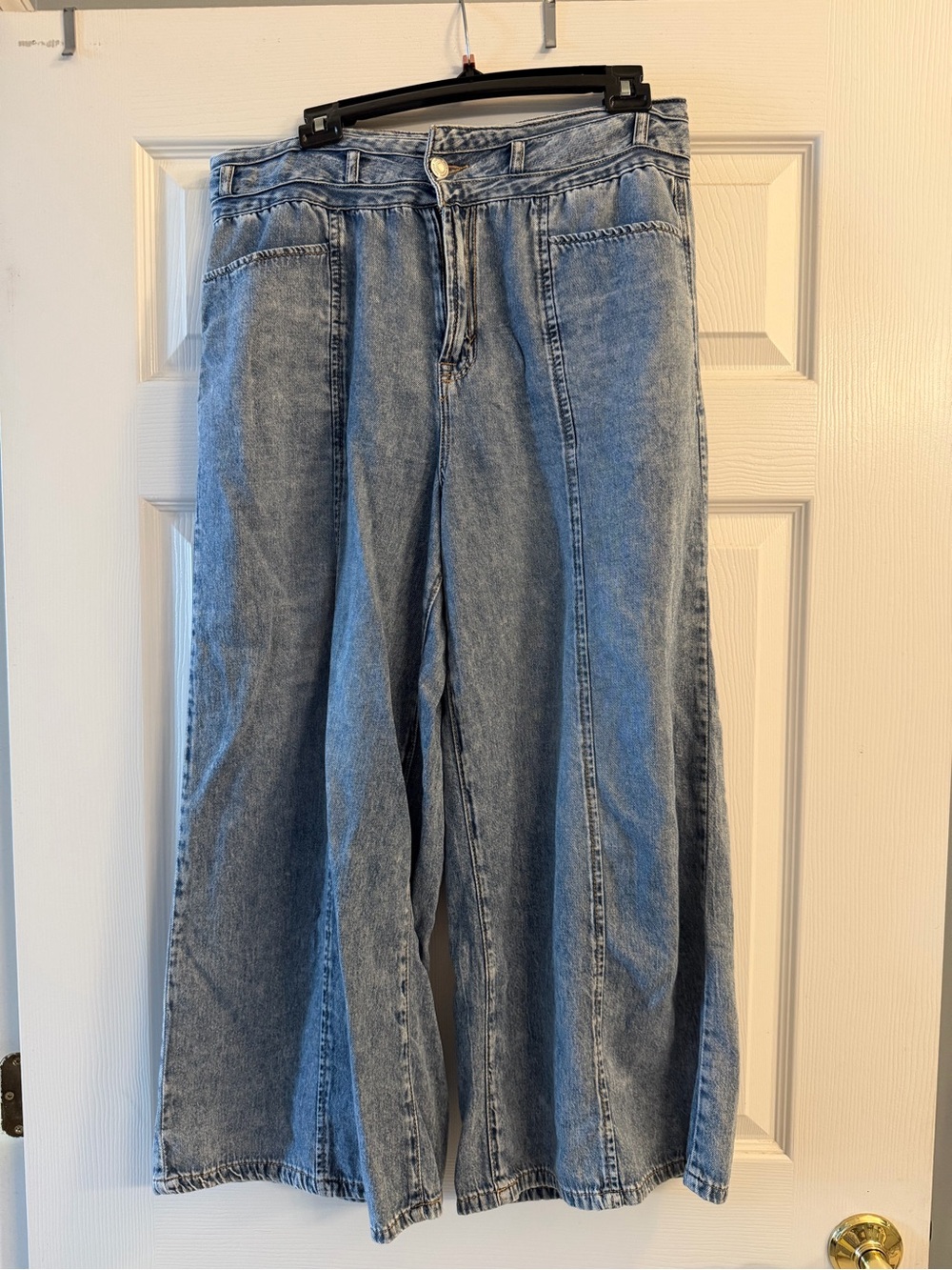 Kensie Light Blue - The Kaya High Rise Wide Leg Ankle